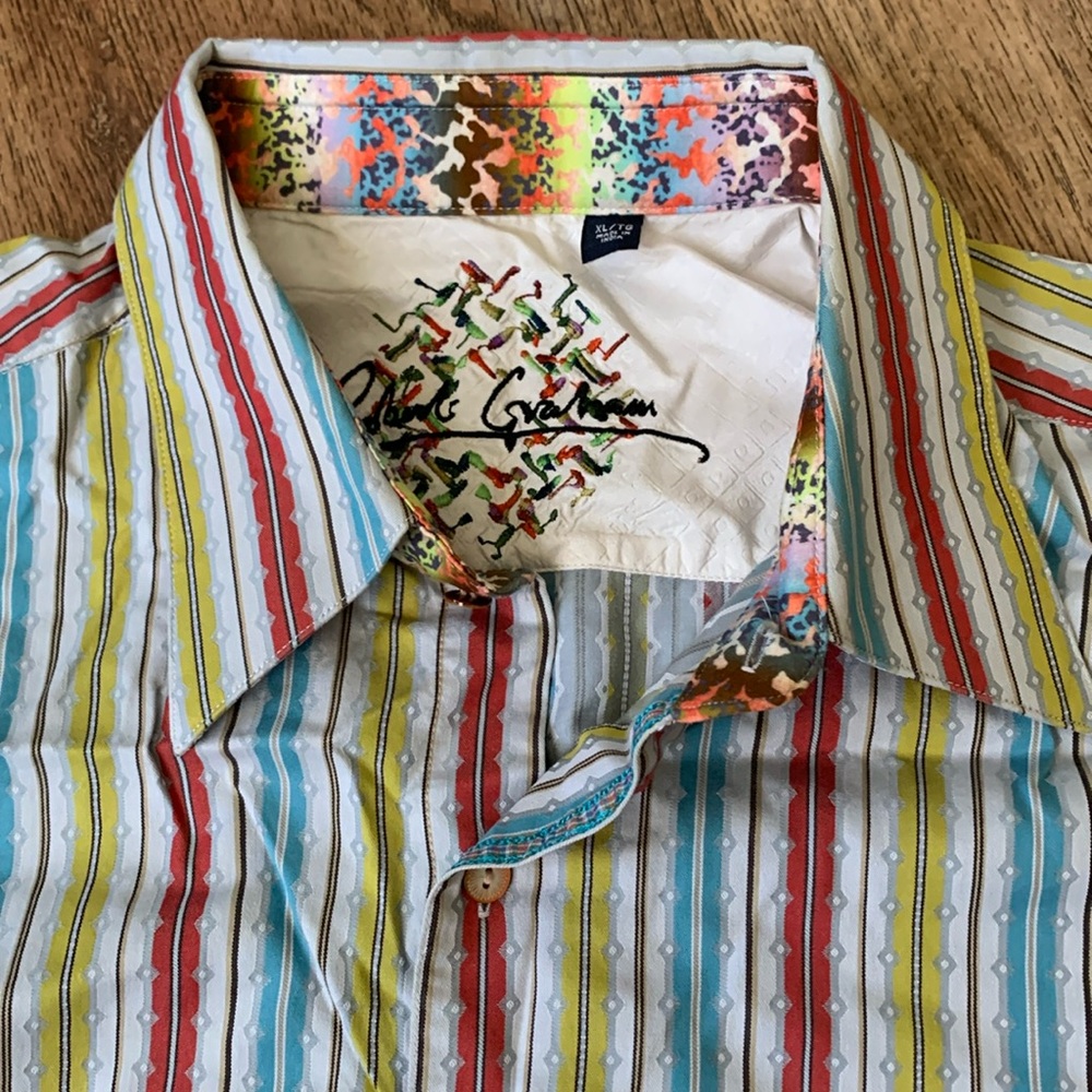 Robert Graham Men’s Embroidered Shirt Sz XL